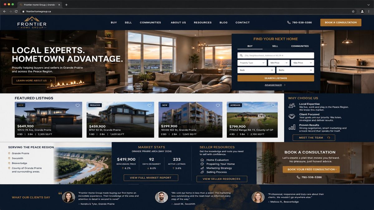 Frontier Home Group website