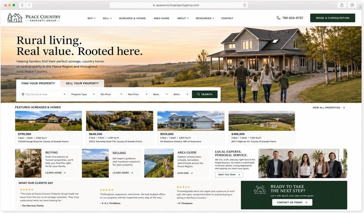 Peace Country Property Group website