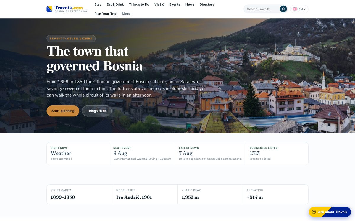 Travnik.com website preview